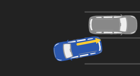 Reversing car-to-car 10-degree angle drawing